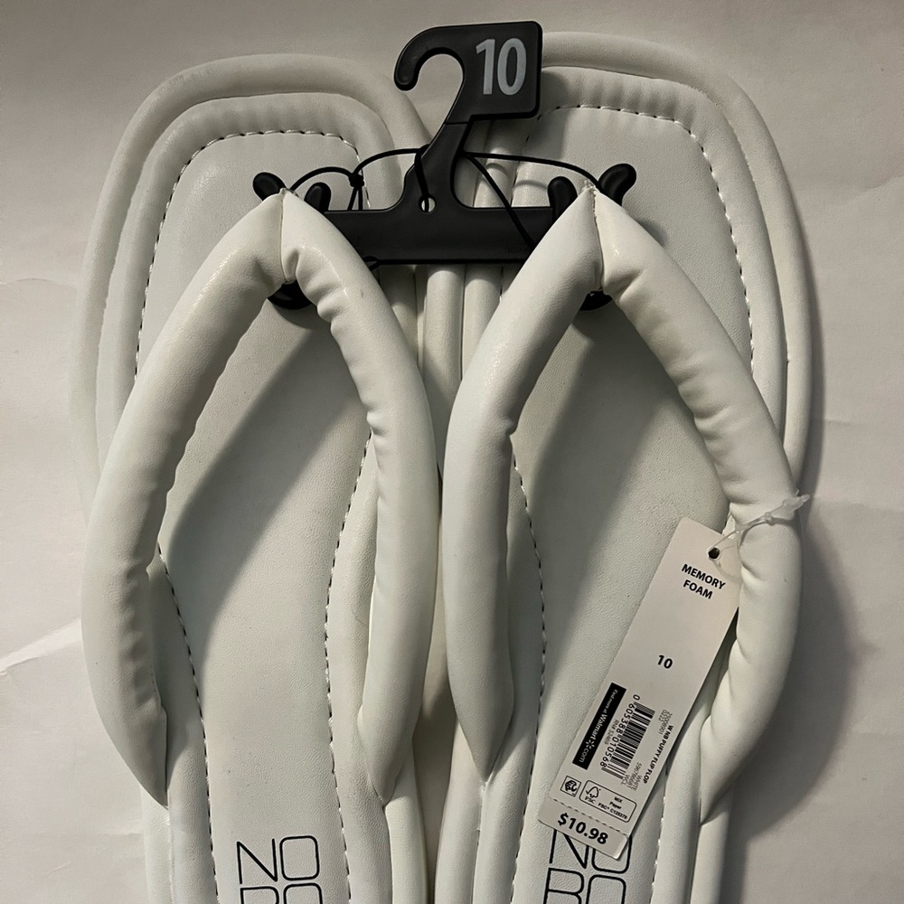 White flip flops